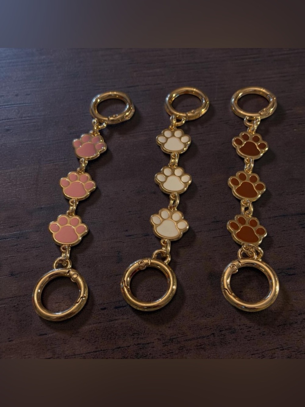 Paw print bag charm - pink, brown or white. Pick one